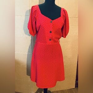 Monteau Red Polka Dot Dress
